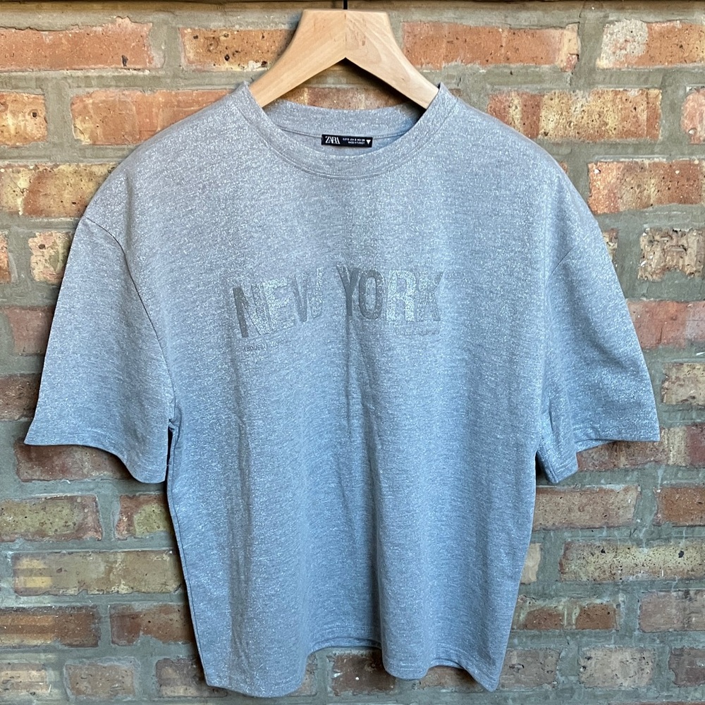 Zara metallic thread t-shirt